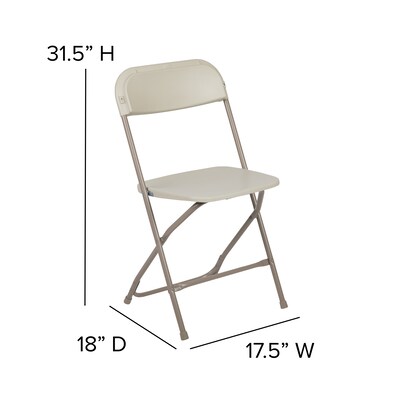 Flash Furniture Plastic Folding Chair, Beige, Set of 6 (6LEL3BEIGE)