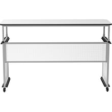Luxor 32-38H Adjustable Standing Modular Teacher Desk, White/Gray (DTTB002)