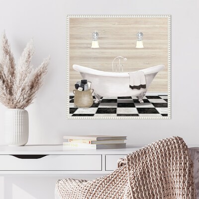 Amanti Art Bathroom I by Elizabeth Medley Framed Canvas Wall Art Print, 22" x 22" (A42678300096)