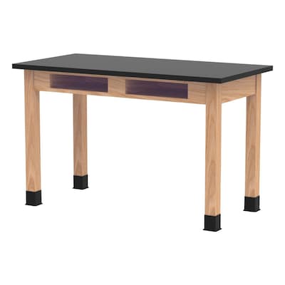 Diversified Woodcrafts School Classroom Rectangular Science Lab Table, 48" x 24", Oak (C7106K30N)
