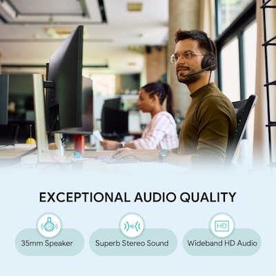 Yealink UH46 USB Wired Noise Cancelling USB-C/A Stereo Computer Headset for Business Office, UC Certified