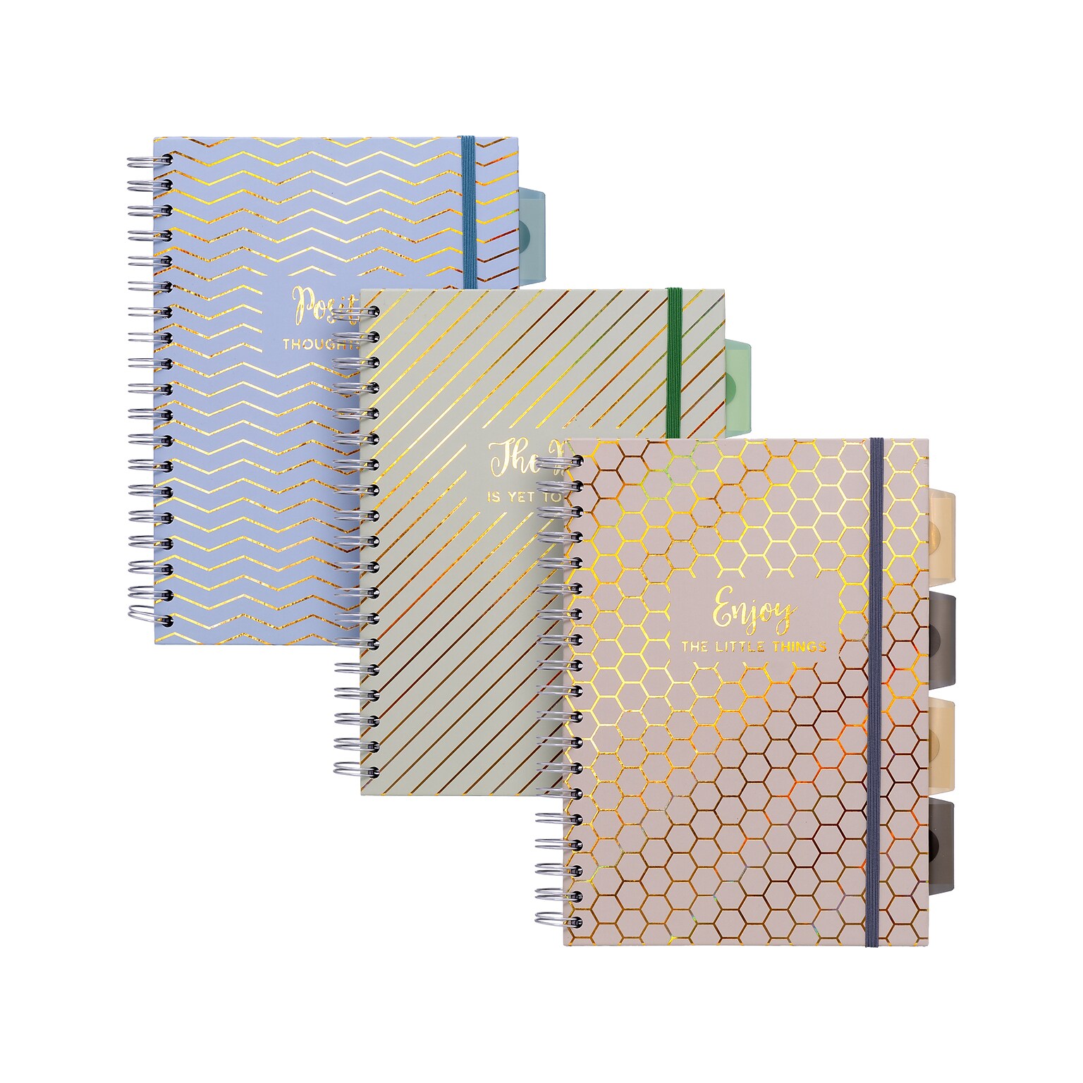 Pukka Pad Haze 5-Subject Notebooks, 7.4 x 9.84, Ruled, 100 Sheets, Assorted Colors, 3/Pack (9975(AST)-HZE)