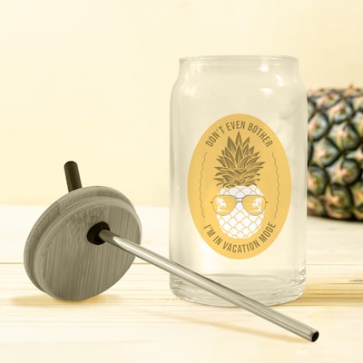 POD FC CAN GLASS W BAMBOO LID 16OZ
