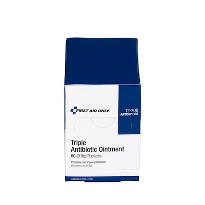 First Aid Only Triple Antibiotic Ointment Packets, 0.03 oz., 60/Box (12-700)