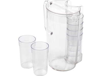 Mind Reader Pitcher and Cup Set with 6 Cups, Clear (PITCUPS-CLR)