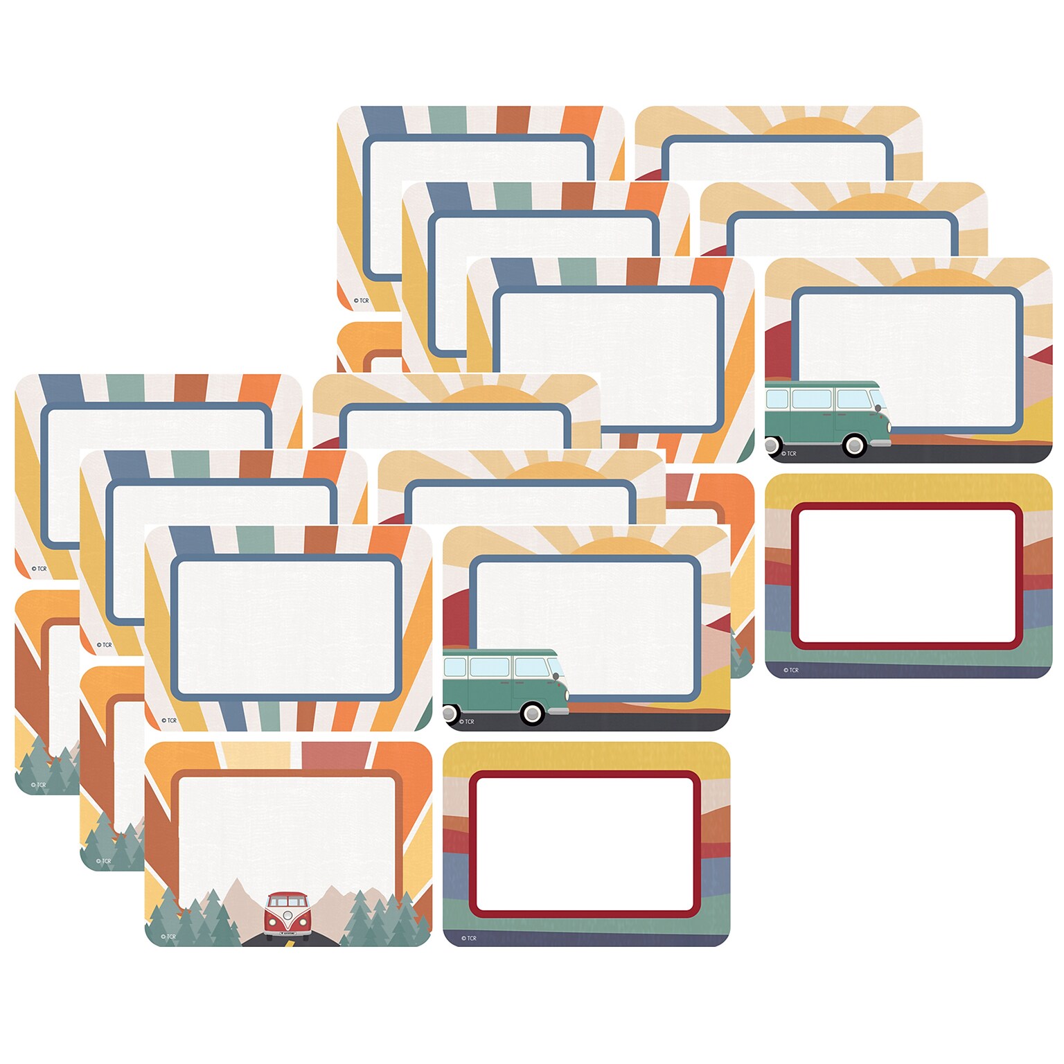 Teacher Created Resources Moving Mountains Road Trip School Name Tags, 3.5 x 2.5, 36/Pack, 6 Packs/Bundle (TCR9235-6)