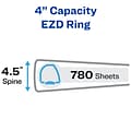 Avery Heavy Duty 4 3-Ring View Binders, One Touch EZD Ring, White (79-104/79-704)