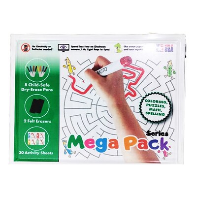 HandMoto Dry-Erase Learning Board, MegaPack Series, 8 Markers & 30 Activity Sheets (HMOMPMO1)