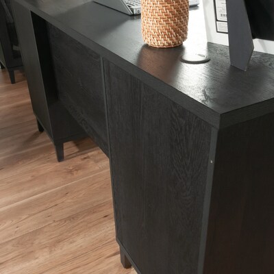 Sauder Tiffin Line 60"W Double Pedestal Desk, Raven Oak (433266)