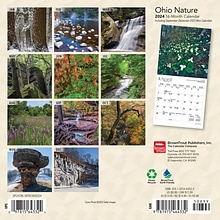 2024 BrownTrout Ohio Nature 7 x 14 Monthly Wall Calendar (9781975464332)