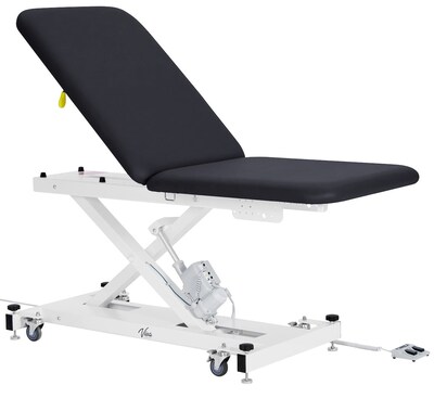 Viva Comfort XRO 2-Section Electric Height and Back Adjustable Exam Table, 600 lb Capacity, Black (ADI903-20-BLK-MK)