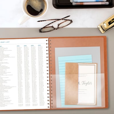 2027 AT-A-GLANCE Signature Collection 8.5" x 11" Weekly & Monthly Planner, Faux Leather Cover, Brown (YP905-09-27)