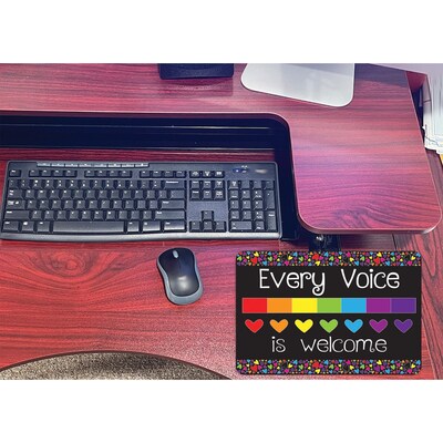Ashley Smart Poly Computer Mouse Pad, 8" x 10", Every Voice is Welcome Here, 6/Pack (ASH12500-6)