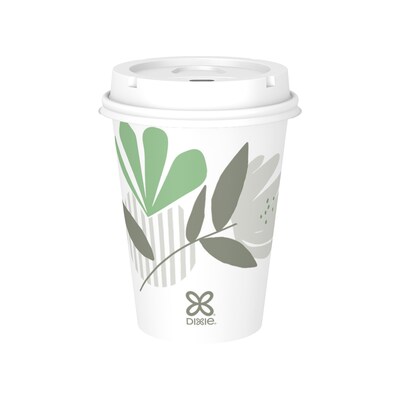 Dixie Pathways Poly Paper Hot Cups, 8 oz., White, 1000/Carton (2338PATH)