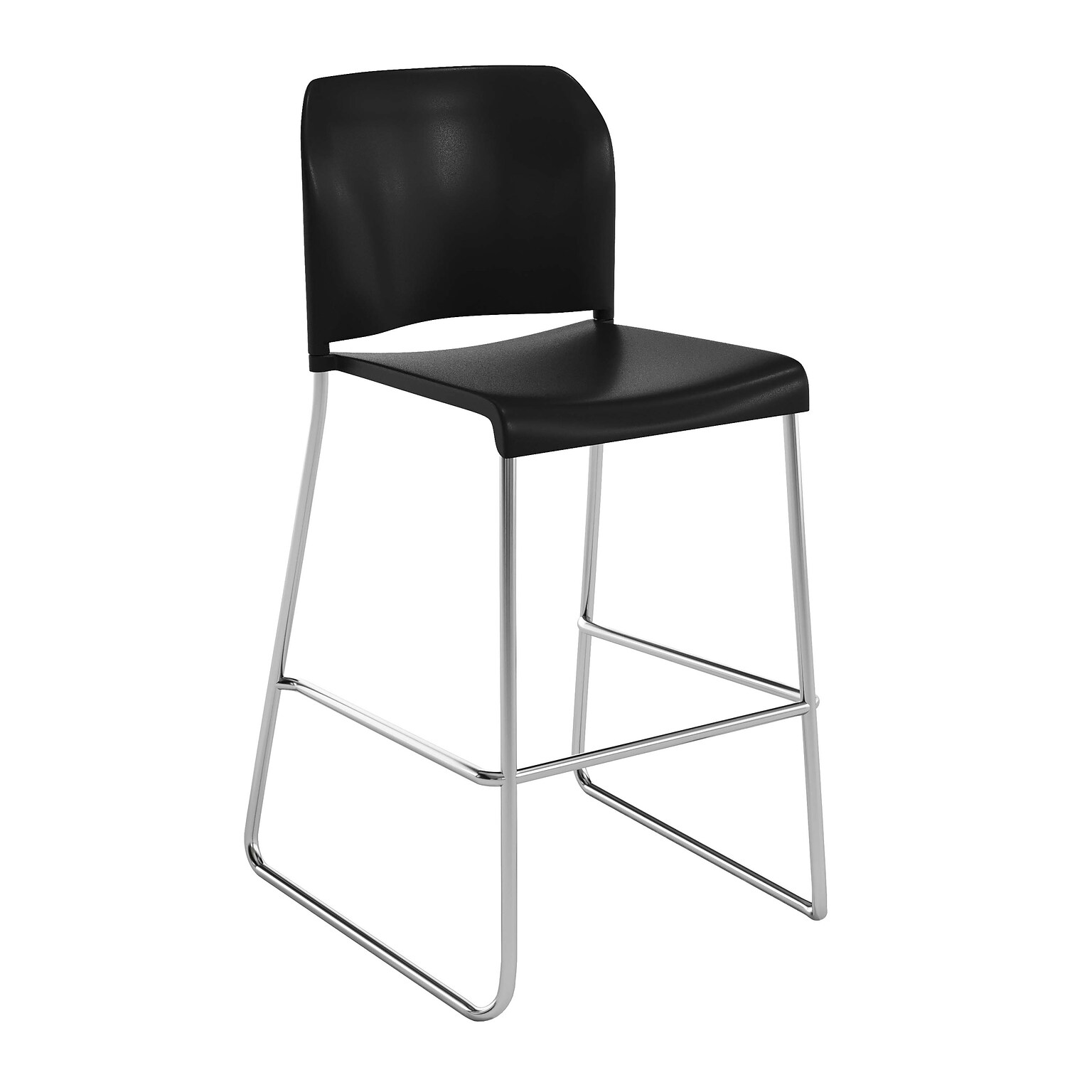 Flash Furniture Hercules Kenai Classic Plastic Stacking Full Back Bar Stool, Black (RUT239AHBSBKCR)