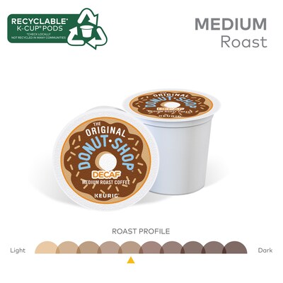 The Original Donut Shop Decaf Coffee, Keurig K-Cup Pod, Medium Roast, 96/Carton (60224-01CT)