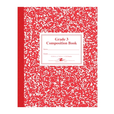 Roaring Spring Paper Products 1-Subject Composition Notebooks, 7.75 x 9.75, Wide Ruled, 50 Sheets, Red (ROA77922)