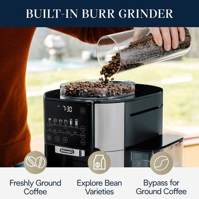 DeLonghi TrueBrew Single-Serve & Automatic Drip Coffee Maker, Stainless Steel CAM51025M