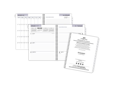 2024 AT-A-GLANCE DayMinder Executive 8.75" x 7" Weekly & Monthly Planner Refill, White/Gray (G545-50-24)