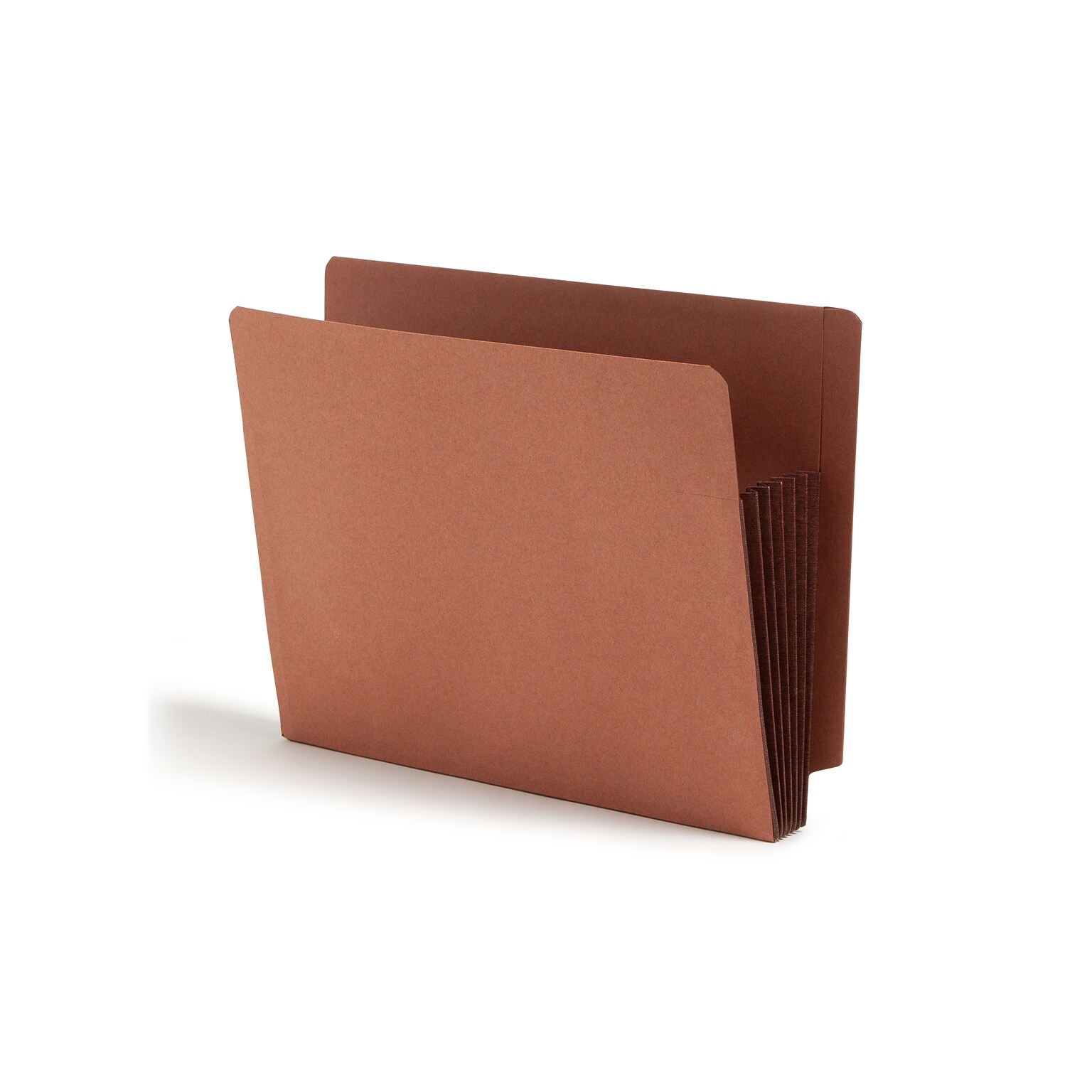 Smead Recycled Reinforced File Pocket, 5 Expansion, Letter Size, Dark Brown/Redrope, 10/Box (73691)