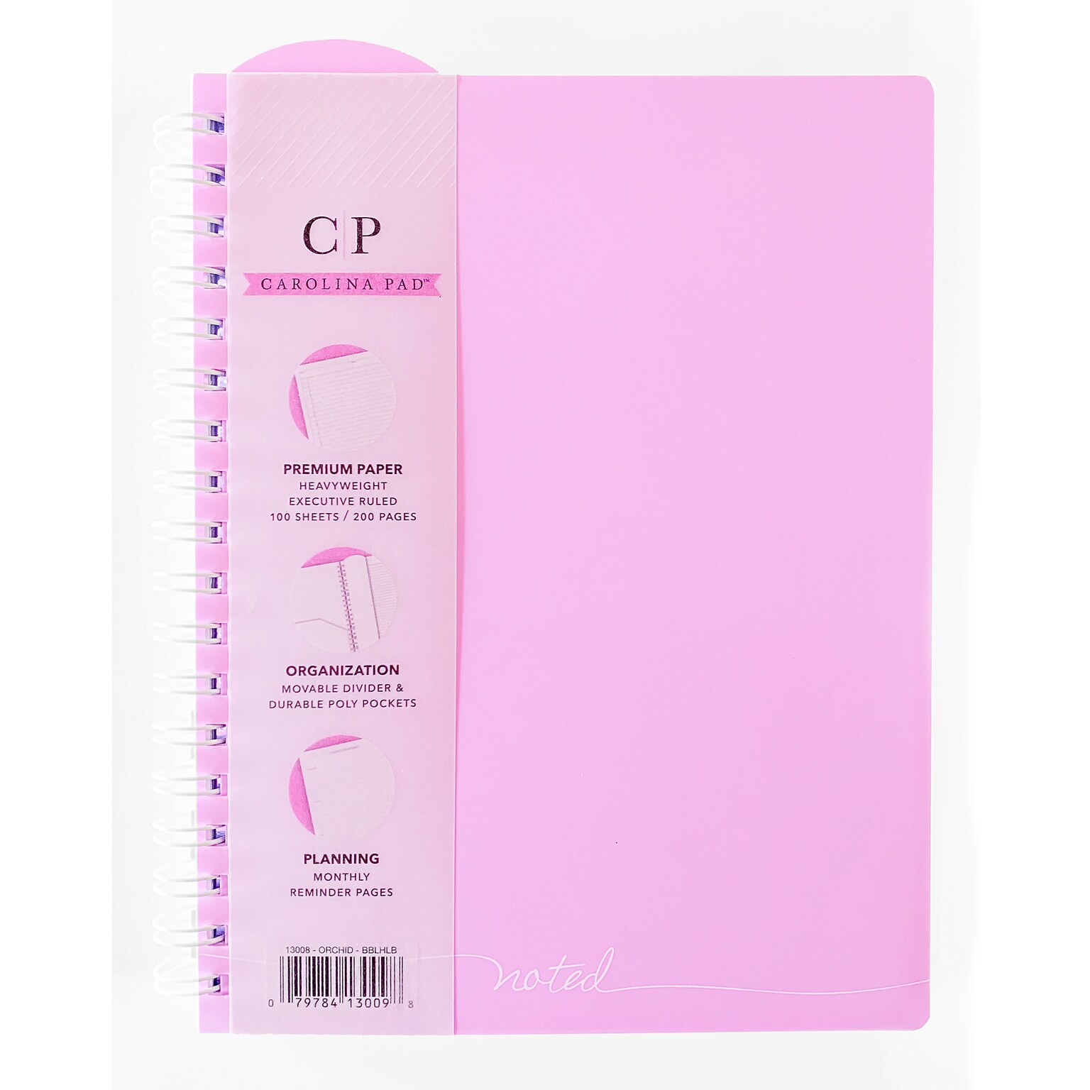 Carolina Pad Noted Premium 1-Subject Professional Notebooks, 7.38 x 9.5, College Ruled, 100 Sheets, Assorted Colors (13008)