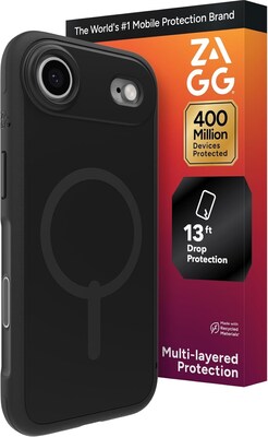Zagg Sedona Snap MagSafe Phone Case for Apple iPhone 17 Air, Shock Absorbing Bumpers, Flood Black (702319093)