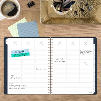 2026-2027 AT-A-GLANCE Signature 8.5" x 11" Academic Weekly & Monthly Planner, Faux Leather Cover, Navy (YP905A-20-27)