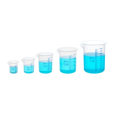 Supertek Polypropylene Beakers, Multicolored, 5/Pack (SKFCH10160)