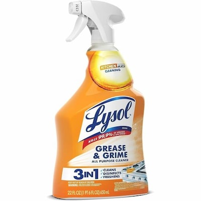 Lysol Kitchen Pro Antibacterial Grease & Grime All Purpose Cleaner, Citrus Scent, 22 oz. Spray Bottl