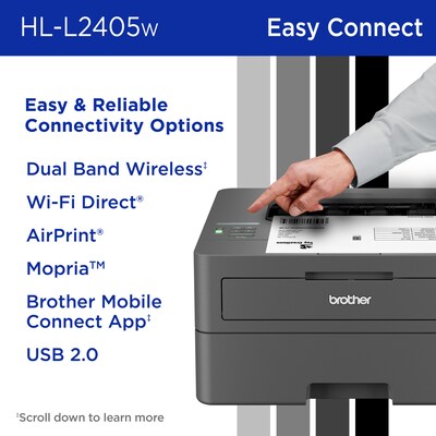 Brother RHL-L2405W Refurbished Wireless, Black & White, Print-Only, Laser Printer, Refresh Subscription Ready