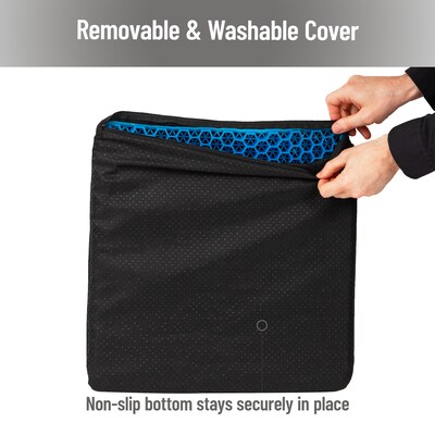 Mind Reader Ergonomic Seat Cushion with Gel Core, Black (HCMB-BLK)