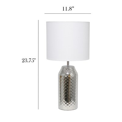 Simple Designs Whimsical Wave 23.75" LED Table Lamp, Chrome Base/White Shade (LT2124-CHR)