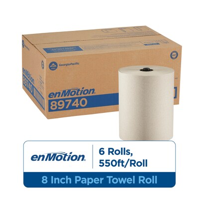 enmotion Flex Recycled Hardwound Paper Towels, 1-ply, 550 ft./Roll, 6 Rolls/Carton (89740)