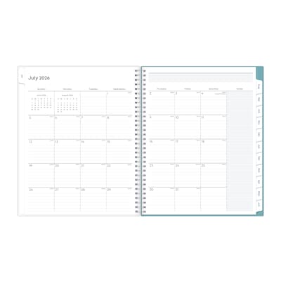 2026-2027 Blue Sky Teacher Dots 8.5" x 11" Academic Weekly & Monthly Planner, Plastic Cover (100330-A27)