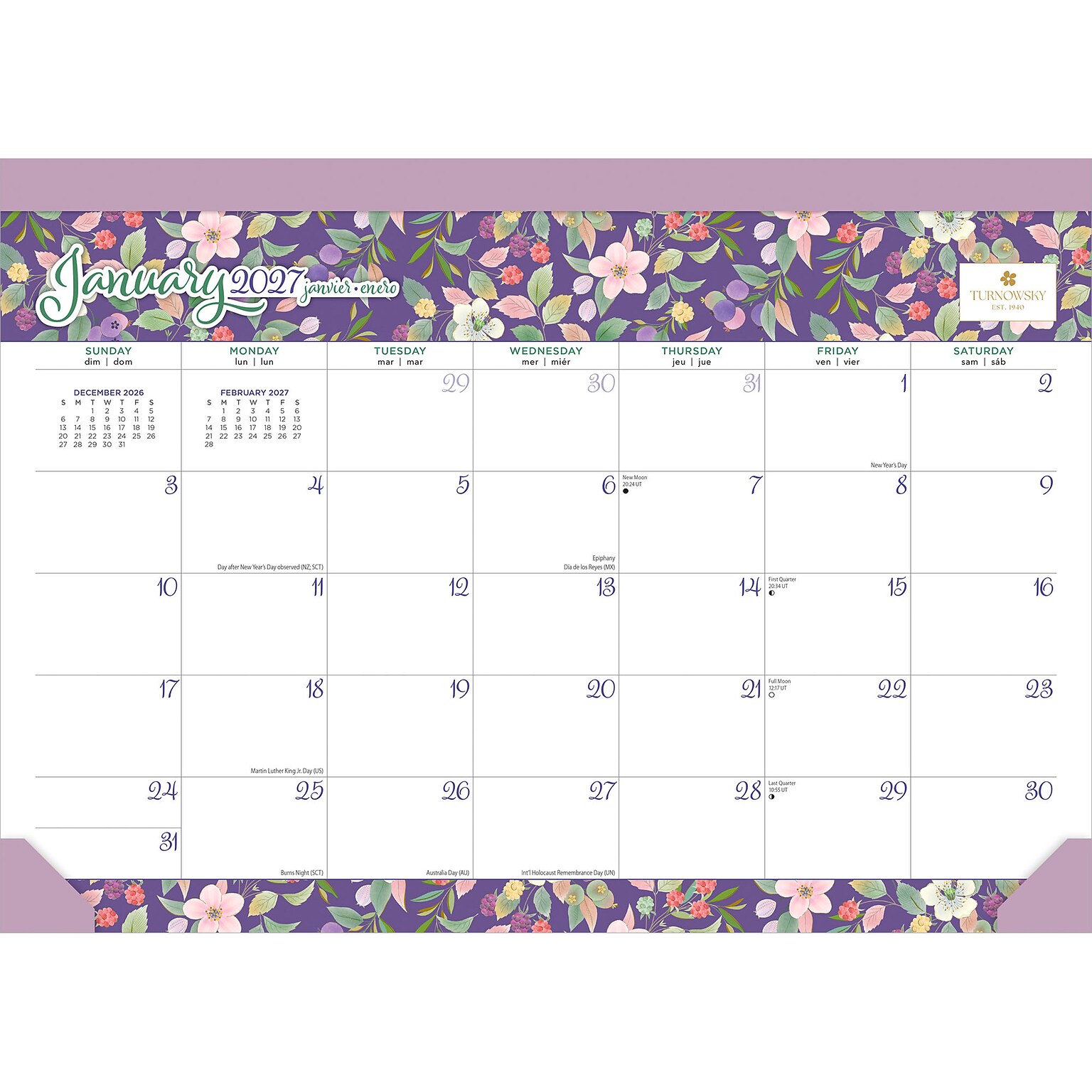 2027 BrownTrout House of Turnowsky 15.5 x 11 Monthly Desk Pad Calendar, Assorted Colors (9798330713431)