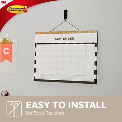 Command™ Medium Designer Hooks, Matte Black, 2 Hooks/Pack (17034MB-2ES)