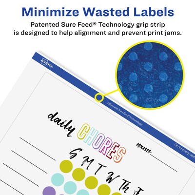 Avery Laser/Inkjet Multipurpose Labels, White, 2 Labels/Sheet, 15 Sheets/Pack (94258-RMP15)