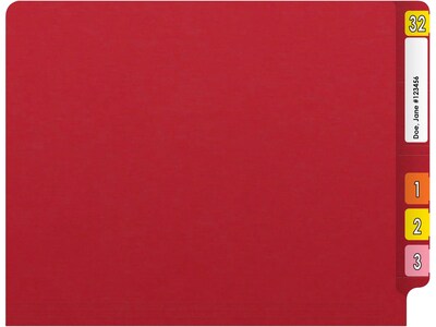 Medical Arts Press Reinforced End Tab File Folder, Straight Cut, Letter-Size, Red, 250/Carton (S-01502-RED-B)