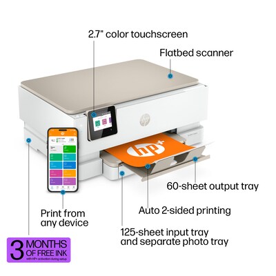HP ENVY Inspire 7255e Wireless Color Inkjet Printer, All-In-One, Print, Scan, Copy (1W2Y9A#B1H)