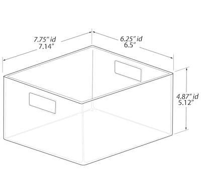 Azar Small Plastic Storage Bin with Handles, 5.12 x 7.75x 6.25, Clear, 4/Pack (556742-4PK)