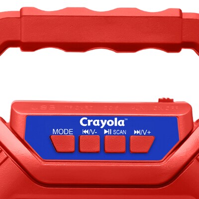 Crayola Portable Bluetooth Karaoke Speaker with FM Radio and Microphone, Red & Blue (CBX210M)
