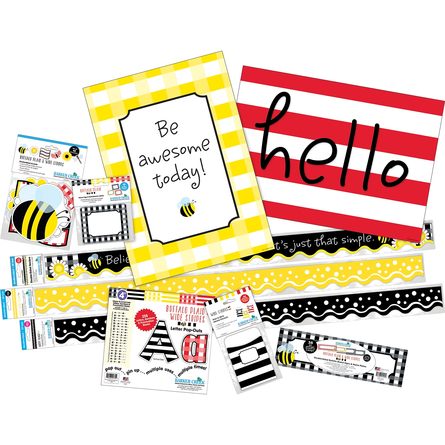 Barker Creek Be Awesome Bulletin Board Set, 455 Pieces/Set (BC3725)