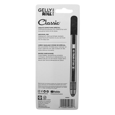 Sakura Classic Retractable Pen, Liquid Ink, Multicolor Ink, 3/Bundle (SAK50600-3)