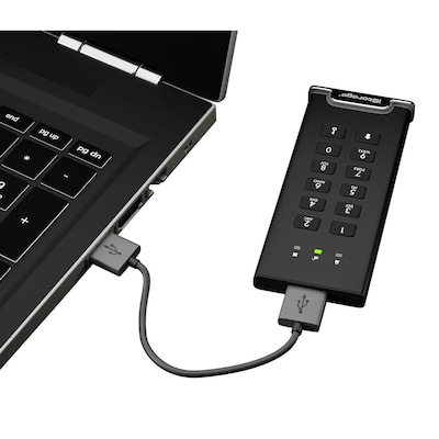 iStorage diskAshur M2 500GB M.2 2280 USB 3.2 Gen 1 Encrypted Portable External Solid State Drive (IS-DAM2-256-500)