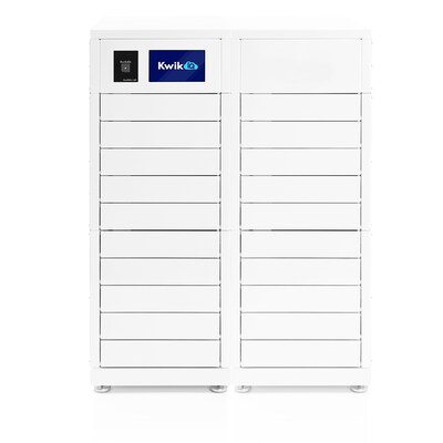 Luxor Kwik IQ Pro Lockable 20-Unit Electronics Storage Cabinet, White Steel (KBSL108)