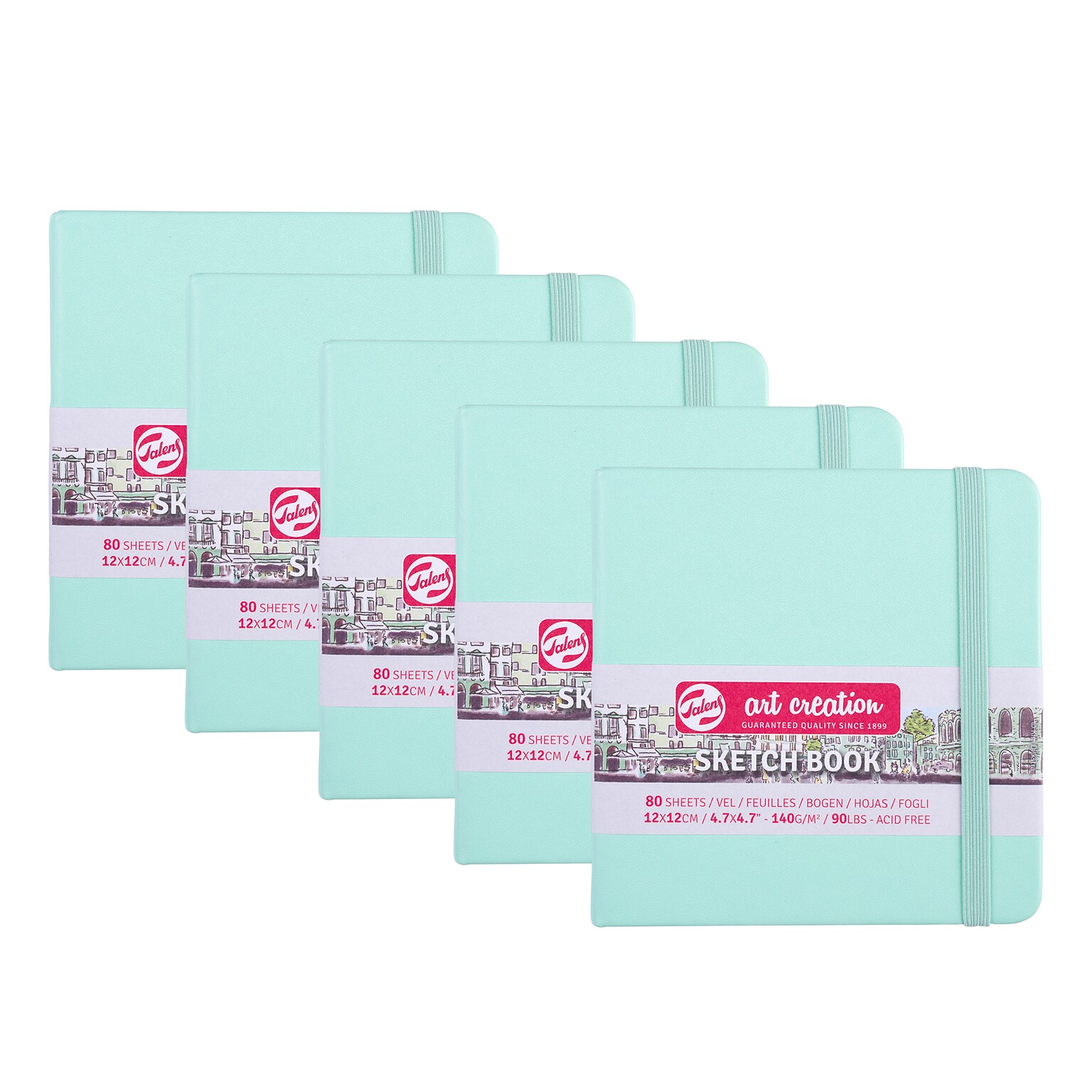 Talens Art Creation 4.7 x 4.7 Sketch Book, 80 Sheets/Book, 5/Bundle (TLN9314034M-5)