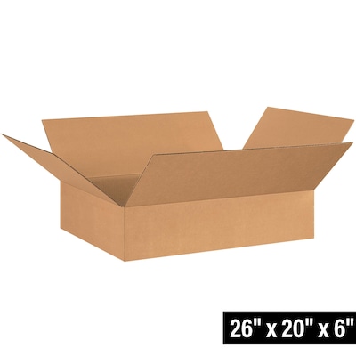 26 x 20 x 6 Shipping Boxes, 32 ECT, 20/Bundle (26206)