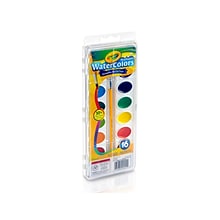 Crayola Washable Watercolor Paints, Assorted Colors, 16/Case, 12 Cases/Carton (53-0555CT)