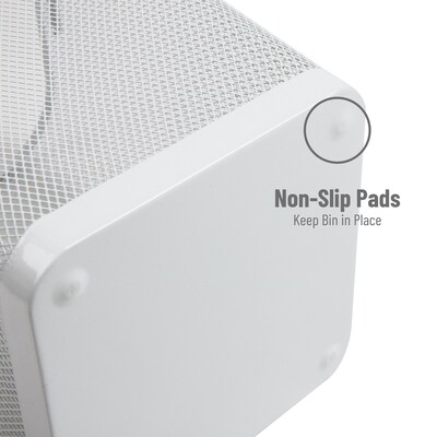 Mind Reader Metal Trash Can Without Lid, 5 Gallon, White, 2/Pack (2SQUAGA-WHT)