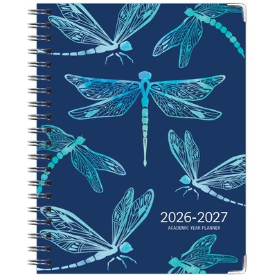 2026-2027 Excello Brands 8.5" x 11" Academic Weekly & Monthly Planner, Paperboard Cover, Dragonflies (FSHN-AY26-8511-59)